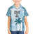 Custom Fiji Rugby Family Matching Off Shoulder Short Dress and Hawaiian Shirt History Champions World Cup 7s - Bllue