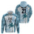 Custom Fiji Rugby Hoodie History Champions World Cup 7s - Bllue