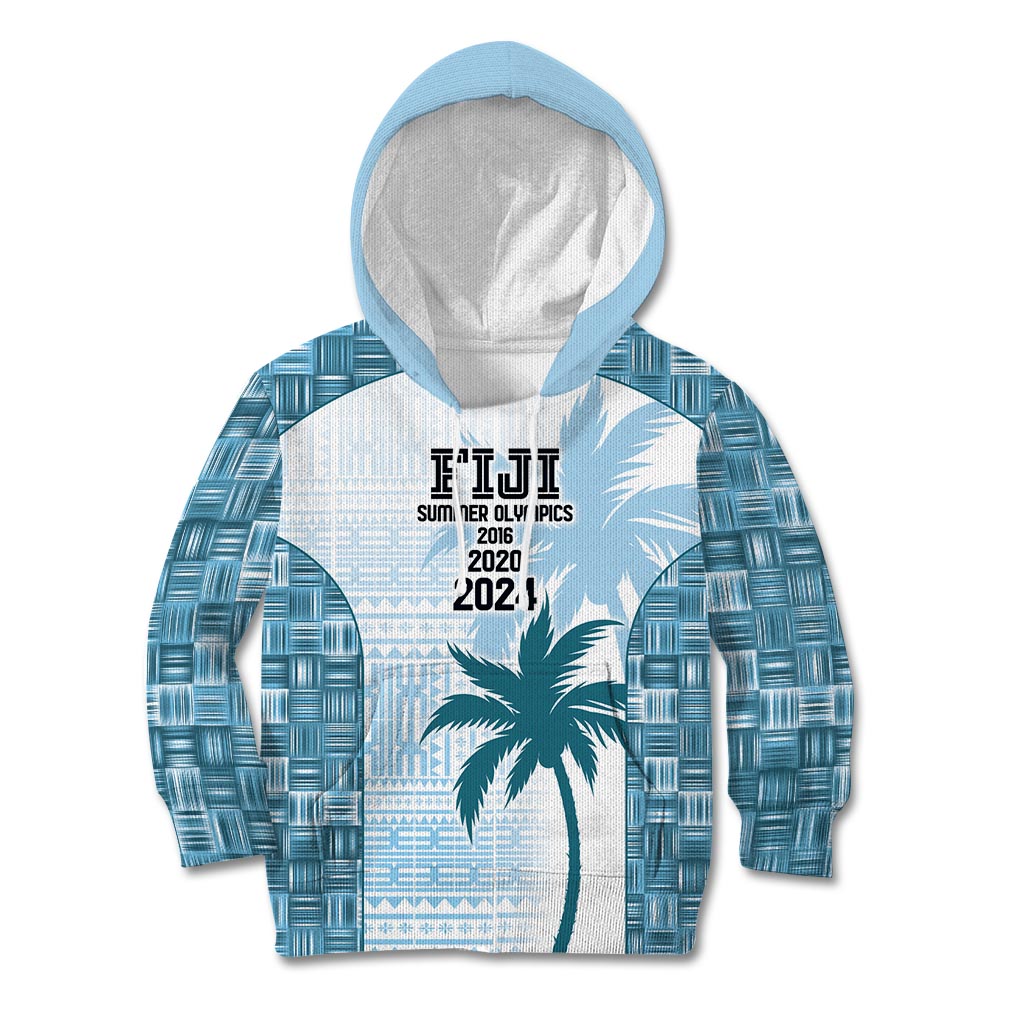 Custom Fiji Rugby Kid Hoodie History Champions World Cup 7s - Bllue