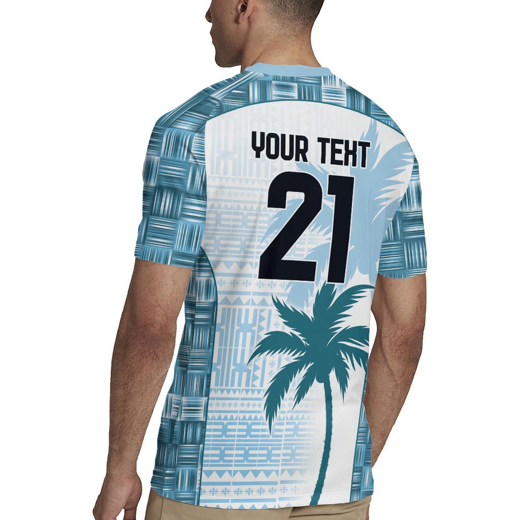 Custom Fiji Rugby Rugby Jersey History Champions World Cup 7s - Bllue