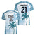 Custom Fiji Rugby Women V-Neck T-Shirt History Champions World Cup 7s - Bllue