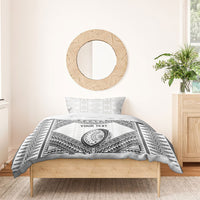Custom Rugby Fiji National Heritage Bedding Set White Traditional Masi Inspired