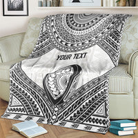 Custom Rugby Fiji National Heritage Blanket White Traditional Masi Inspired