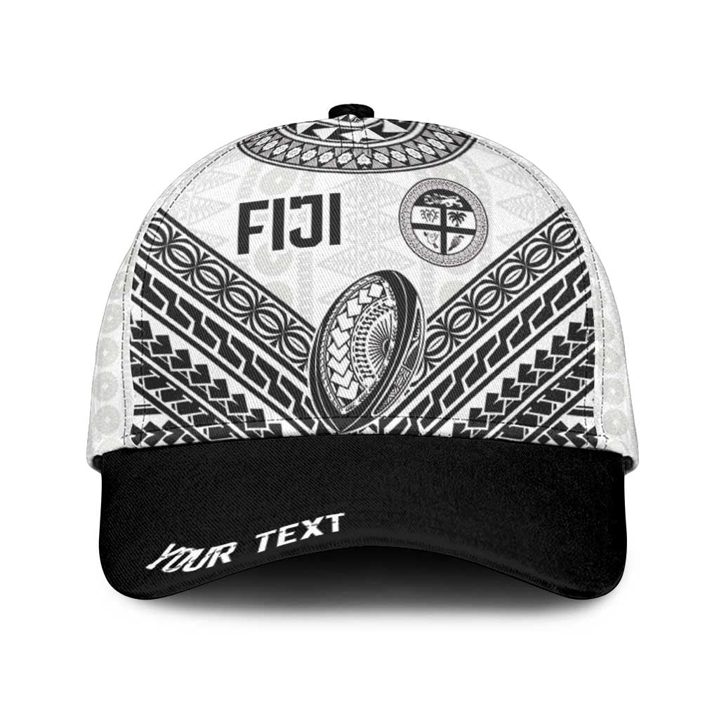 Personalised Rugby Fiji National Heritage Classic Cap White Traditional Masi Inspired