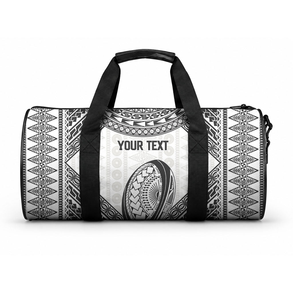 Custom Rugby Fiji National Heritage Duffle Bag White Traditional Masi Inspired