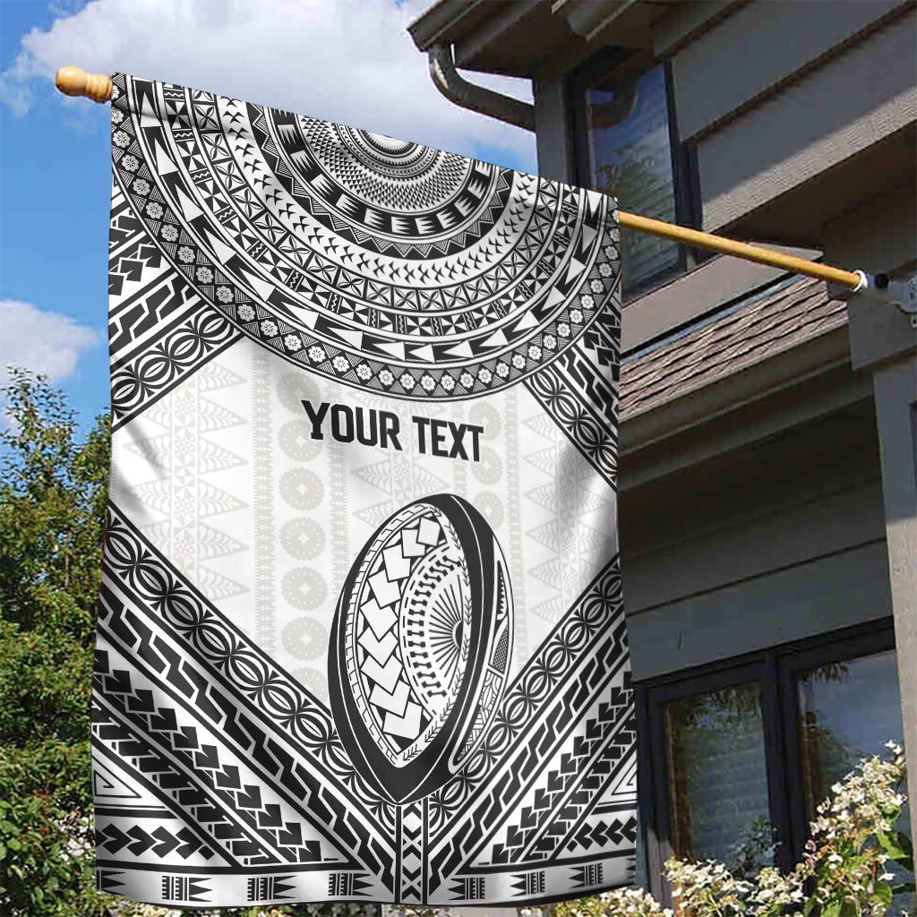 Custom Rugby Fiji National Heritage Garden Flag White Traditional Masi Inspired