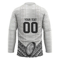 Custom Rugby Fiji National Heritage Hockey Jersey White Traditional Masi Inspired