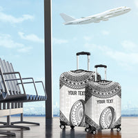 Custom Rugby Fiji National Heritage Luggage Cover White Traditional Masi Inspired
