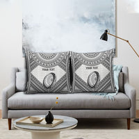 Custom Rugby Fiji National Heritage Pillow Cover White Traditional Masi Inspired