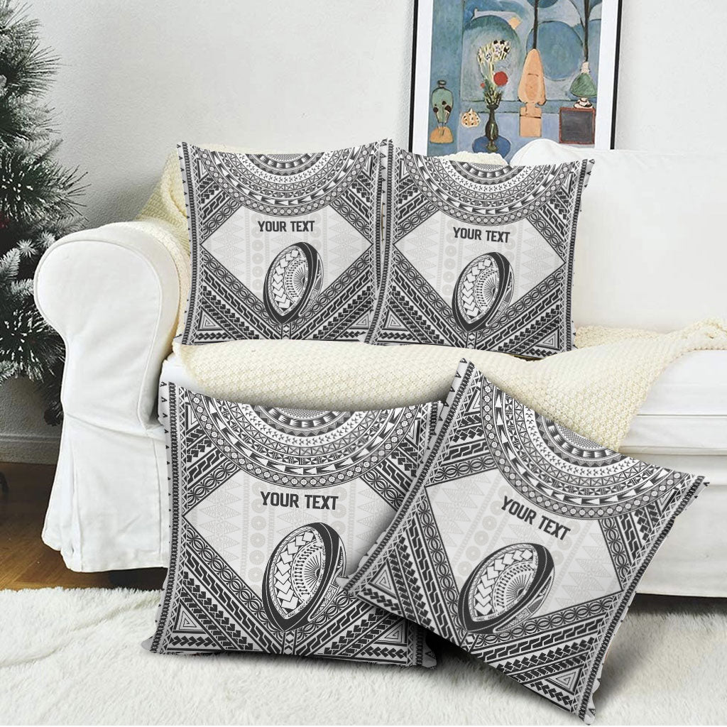 Custom Rugby Fiji National Heritage Pillow Cover White Traditional Masi Inspired