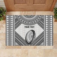 Custom Rugby Fiji National Heritage Rubber Doormat White Traditional Masi Inspired