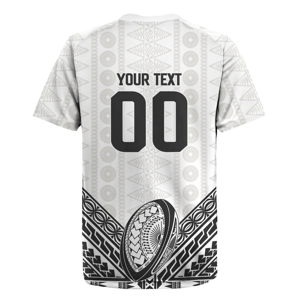 Custom Rugby Fiji National Heritage Rugby Jersey White Traditional Masi Inspired