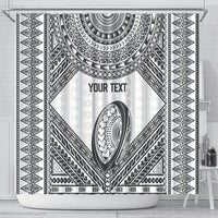 Custom Rugby Fiji National Heritage Shower Curtain White Traditional Masi Inspired