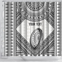 Custom Rugby Fiji National Heritage Shower Curtain White Traditional Masi Inspired