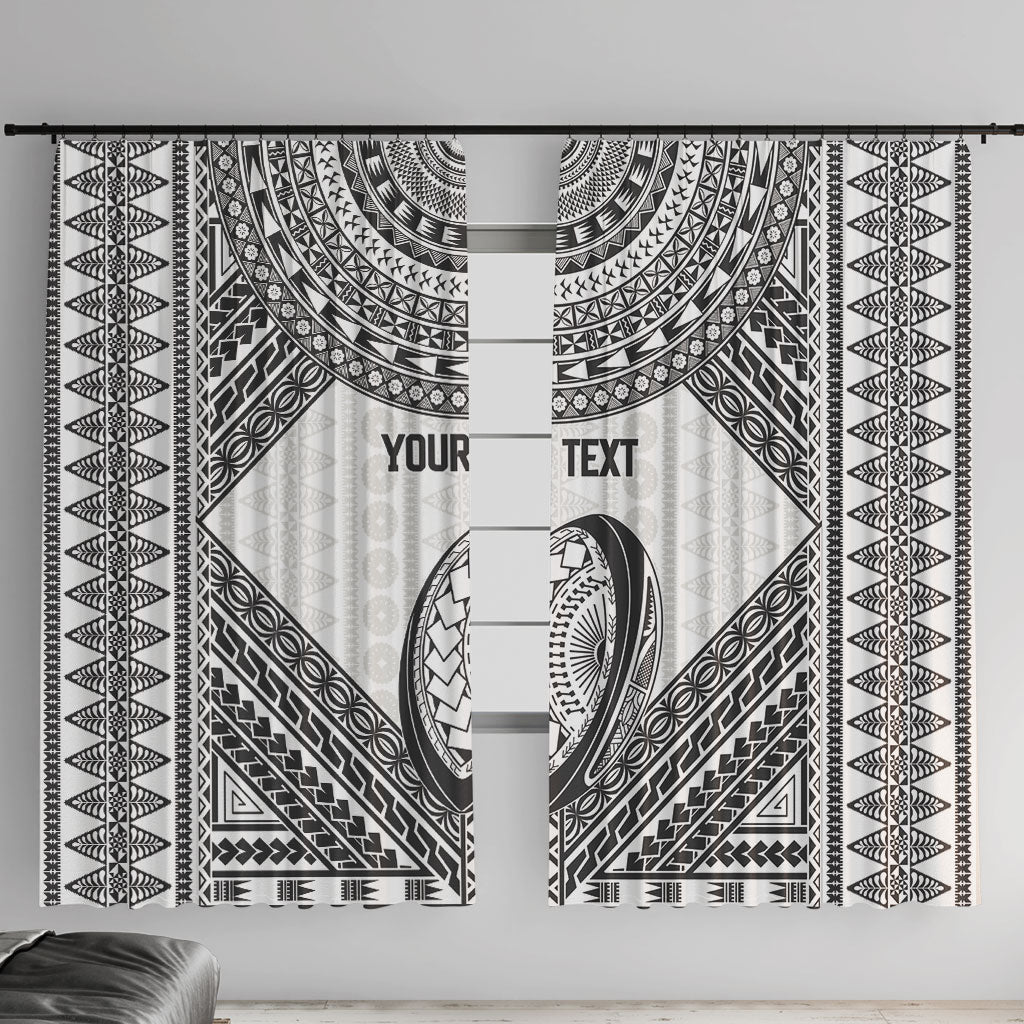 Custom Rugby Fiji National Heritage Window Curtain White Traditional Masi Inspired