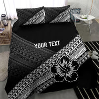 Custom Rugby Fiji Bedding Set Black Traditional Masi Inspired