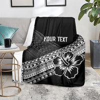 Custom Rugby Fiji Blanket Black Traditional Masi Inspired