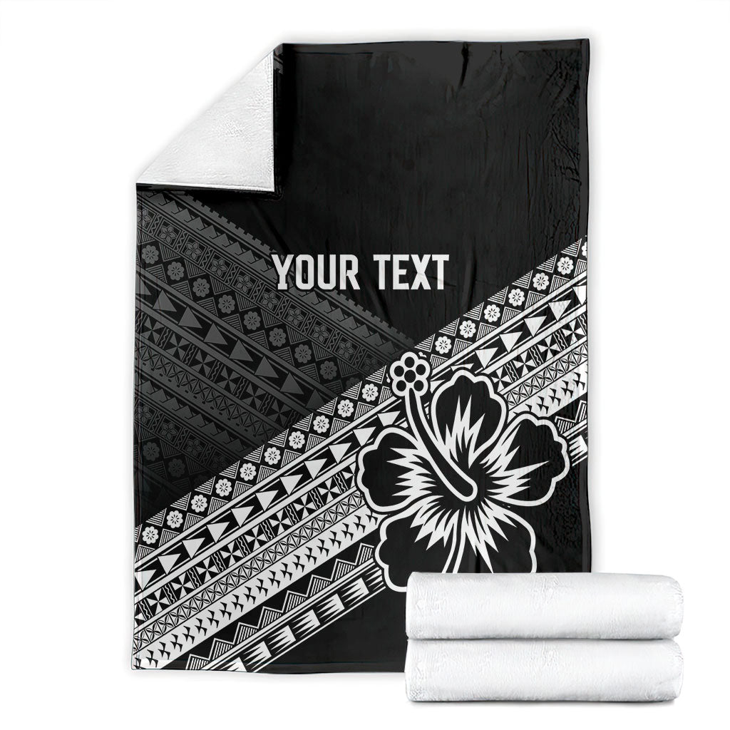 Custom Rugby Fiji Blanket Black Traditional Masi Inspired