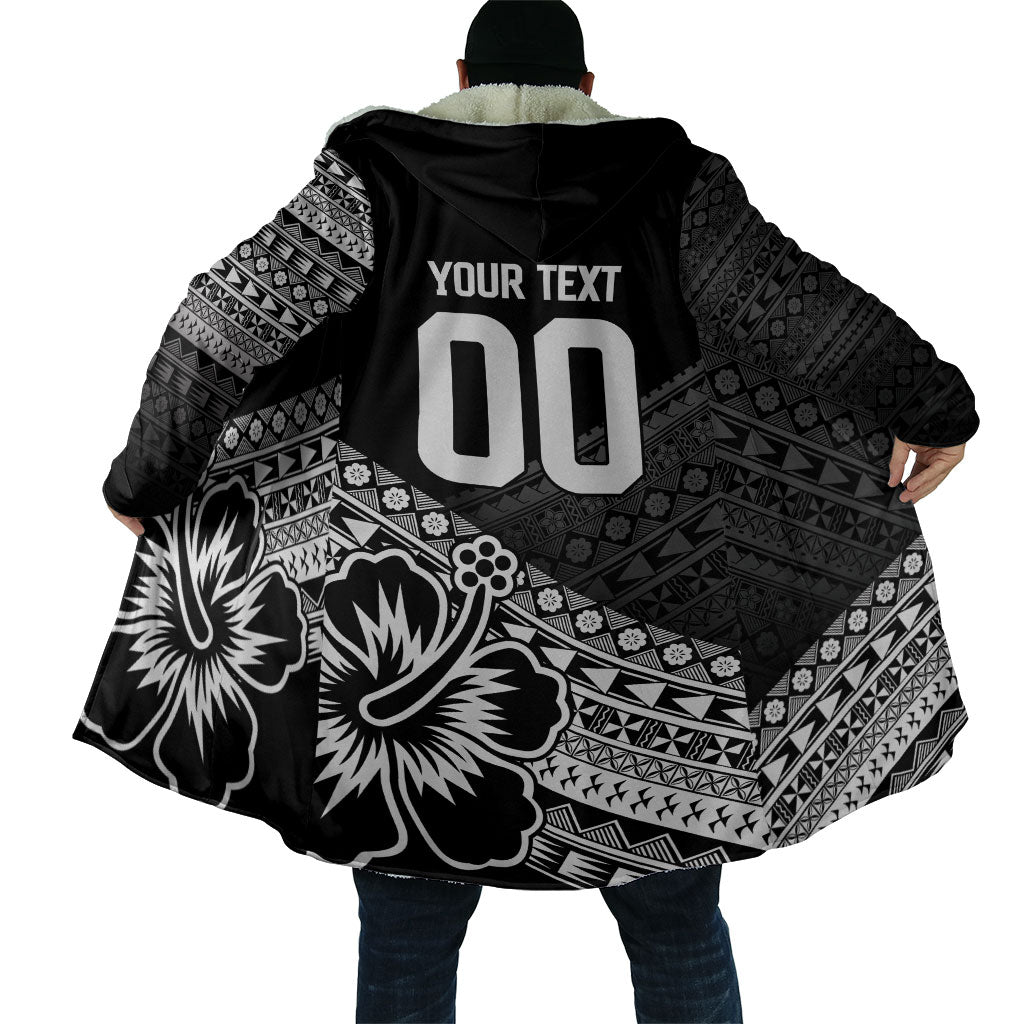Custom Rugby Fiji Cloak Black Traditional Masi Inspired