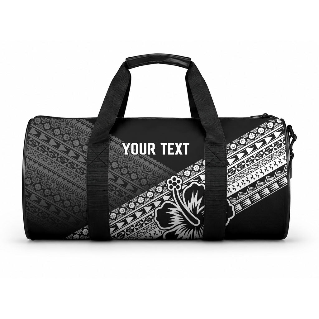 Custom Rugby Fiji Duffle Bag Black Traditional Masi Inspired LT9 One size Black - Polynesian Pride