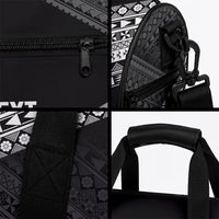 Custom Rugby Fiji Duffle Bag Black Traditional Masi Inspired LT9 - Polynesian Pride