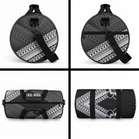 Custom Rugby Fiji Duffle Bag Black Traditional Masi Inspired LT9 - Polynesian Pride