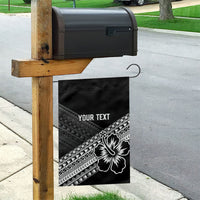 Custom Rugby Fiji Garden Flag Black Traditional Masi Inspired