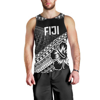 Custom Rugby Fiji Men Tank Top Black Traditional Masi Inspired