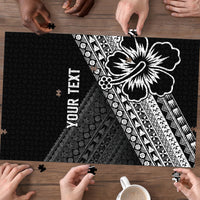 Custom Rugby Fiji Puzzle Black Traditional Masi Inspired