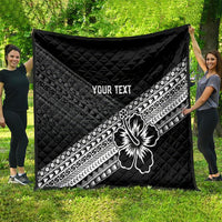 Custom Rugby Fiji Quilt Black Traditional Masi Inspired