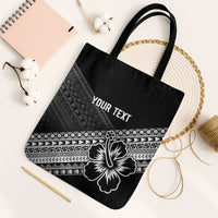 Custom Rugby Fiji Tote Bag Black Traditional Masi Inspired