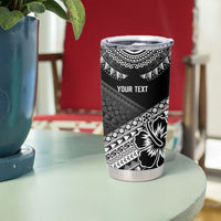 Custom Rugby Fiji Tumbler Cup Black Traditional Masi Inspired