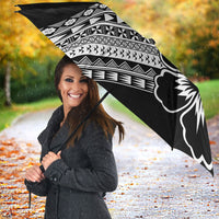 Custom Rugby Fiji Umbrella Black Traditional Masi Inspired