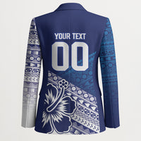 Custom Rugby Fiji Blazer Blue Traditional Masi Inspired