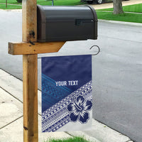Custom Rugby Fiji Garden Flag Blue Traditional Masi Inspired