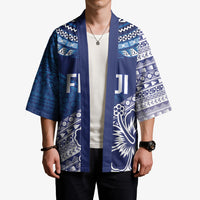 Custom Rugby Fiji Kimono Blue Traditional Masi Inspired