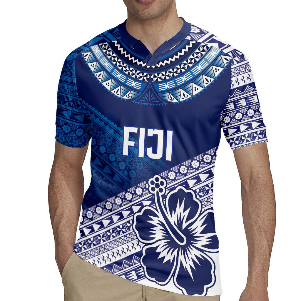 Custom Rugby Fiji Rugby Jersey Blue Traditional Masi Inspired