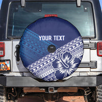 Custom Rugby Fiji Spare Tire Cover Blue Traditional Masi Inspired