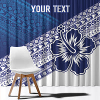 Custom Rugby Fiji Window Curtain Blue Traditional Masi Inspired