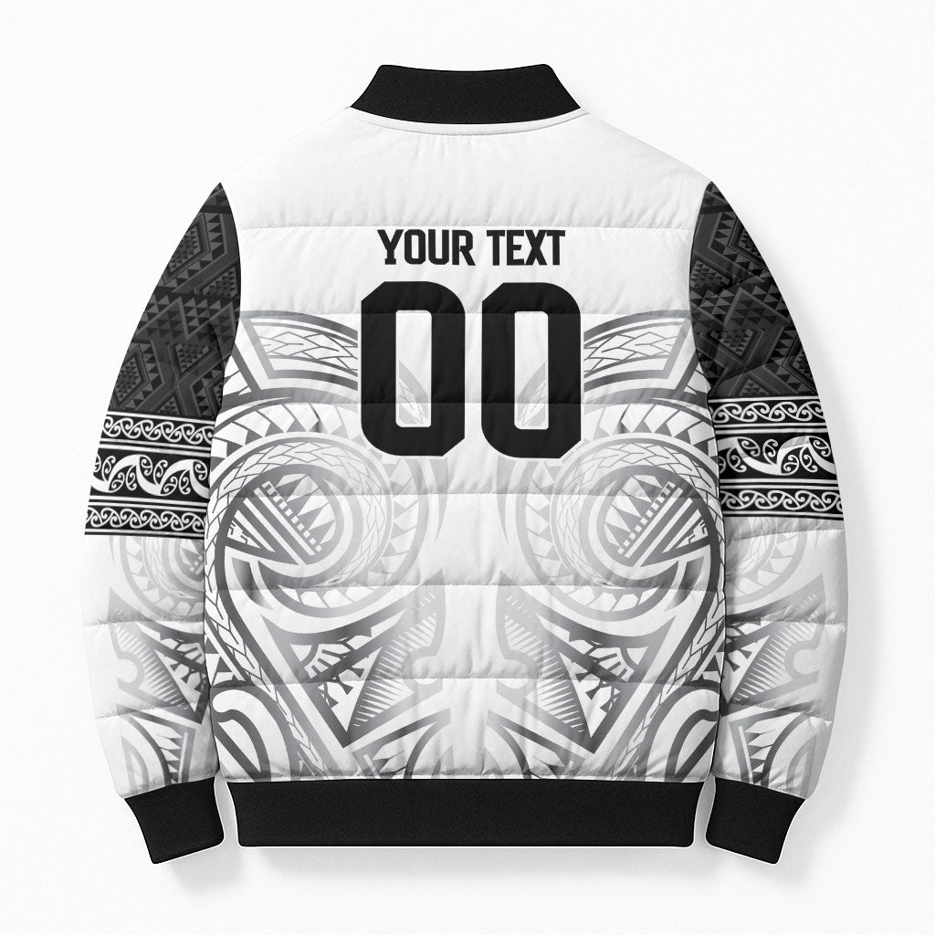 Custom Rugby New Zealand Black Fern Bomber Puffer Jacket Niho Taniwha Inspired