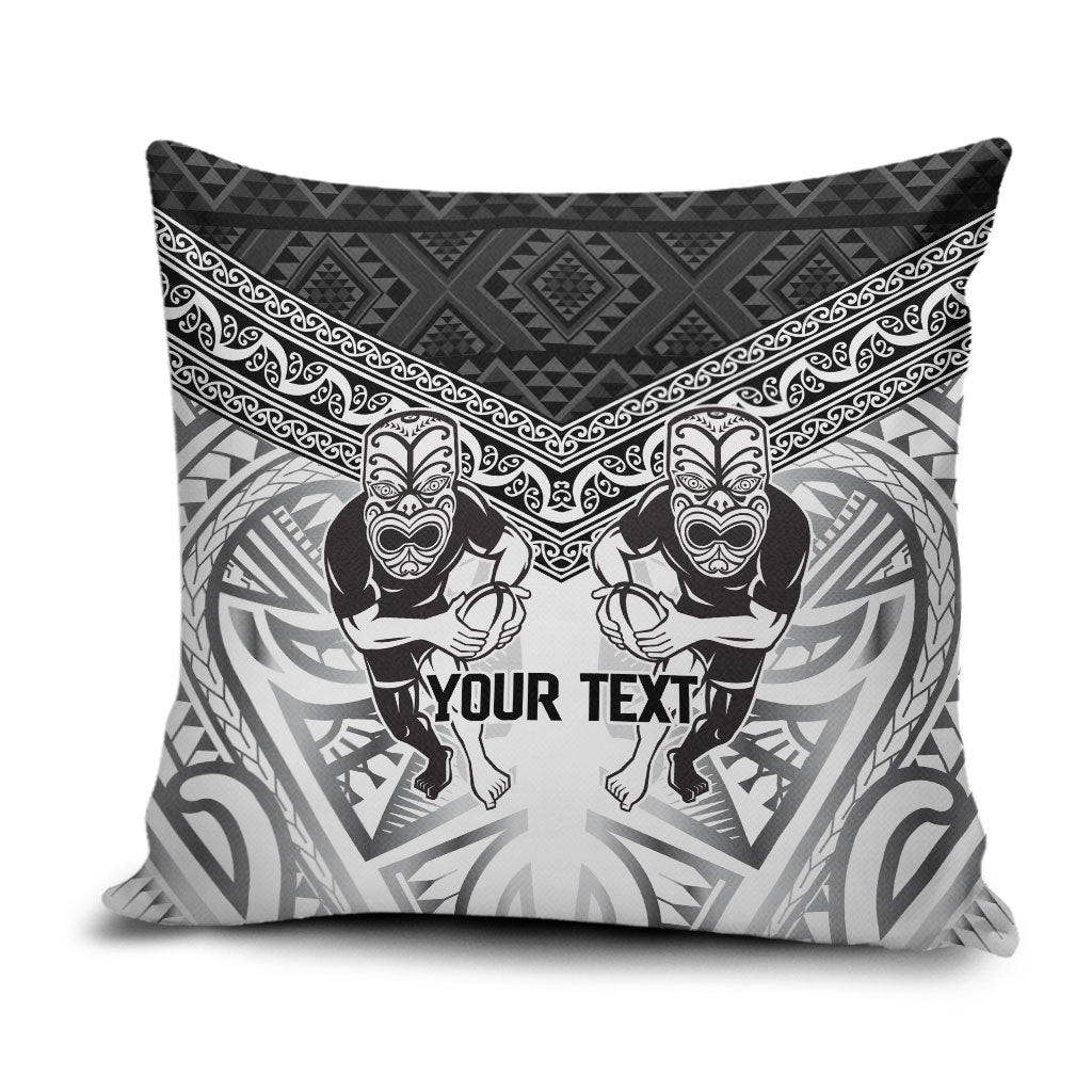 Custom Rugby New Zealand Black Fern Pillow Cover Niho Taniwha Inspired