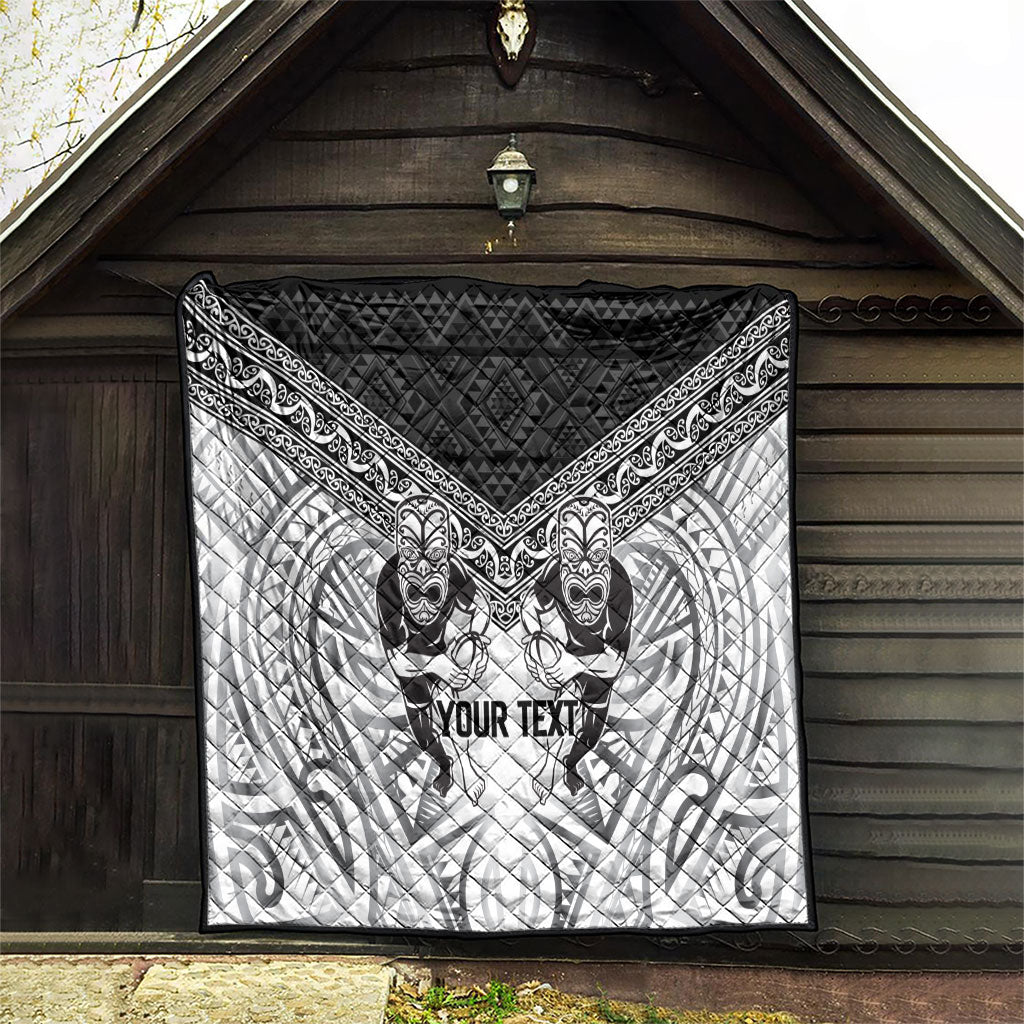 Custom Rugby New Zealand Black Fern Quilt Niho Taniwha Inspired