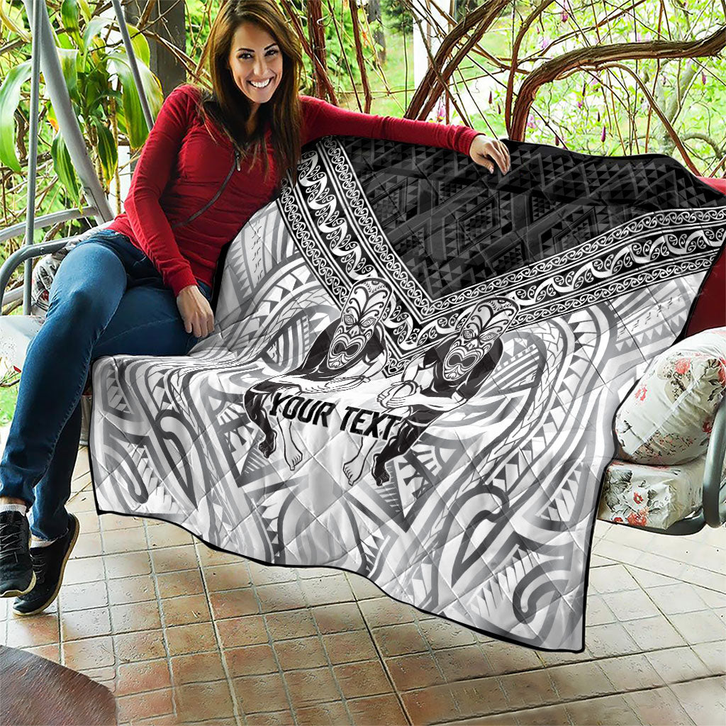 Custom Rugby New Zealand Black Fern Quilt Niho Taniwha Inspired