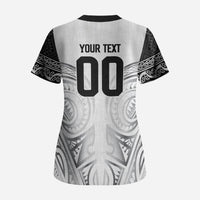 Custom Rugby New Zealand Black Fern Scrub Top Niho Taniwha Inspired