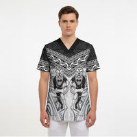 Custom Rugby New Zealand Black Fern Scrub Top Niho Taniwha Inspired