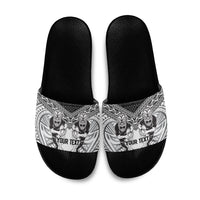 Custom Rugby New Zealand Black Fern Slide Sandals Niho Taniwha Inspired