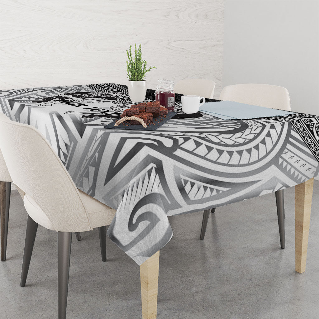 Custom Rugby New Zealand Black Fern Tablecloth Niho Taniwha Inspired