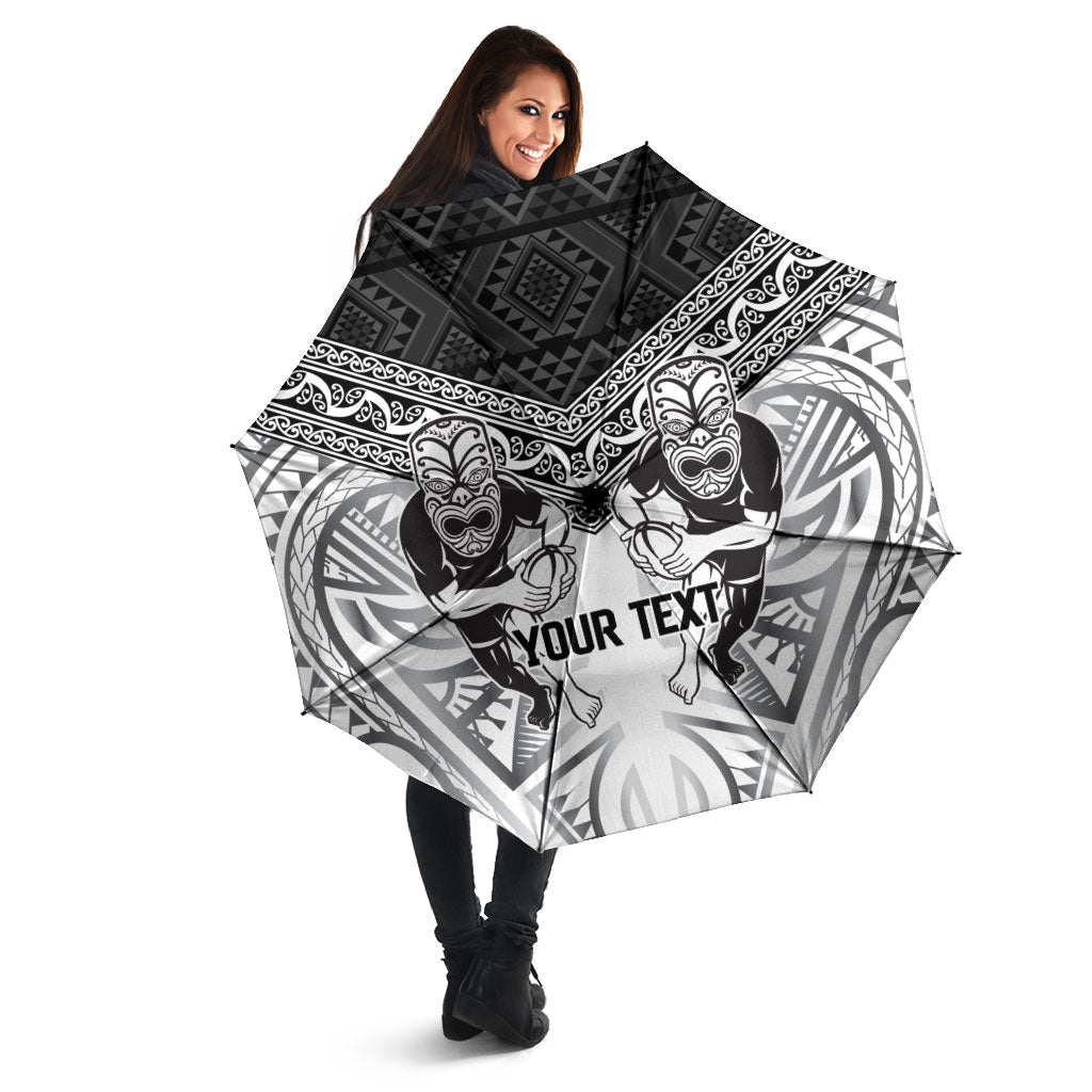 Custom Rugby New Zealand Black Fern Umbrella Niho Taniwha Inspired