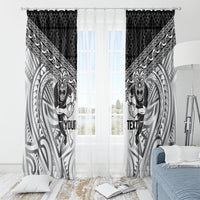 Custom Rugby New Zealand Black Fern Window Curtain Niho Taniwha Inspired