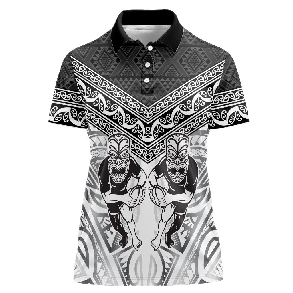 Custom Rugby New Zealand Black Fern Women Polo Shirt Niho Taniwha Inspired